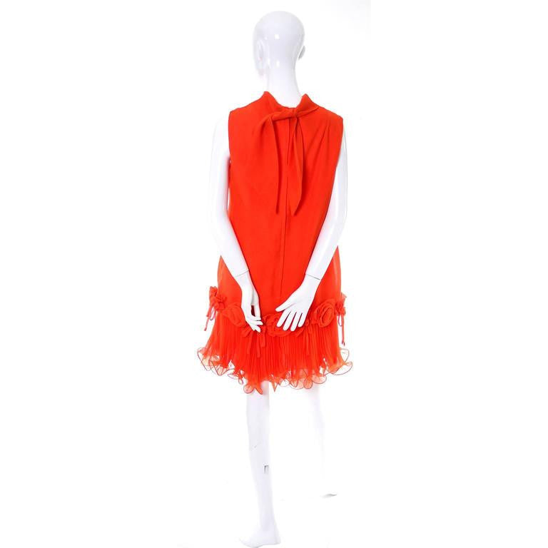 1960s Vintage Dupuis Jack Bryan Tomato Red Chiffon Dress Dead Stock – Modig 1960s Vintage Dupuis Jack Bryan Tomato Red Chiffon Dress Dead Stock – Modig