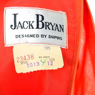 Jack Bryan vintage 60's chiffon dress with tags