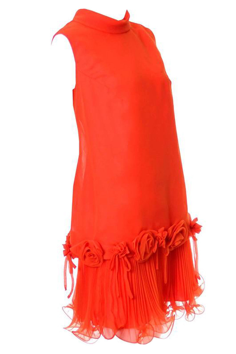 1960s Vintage Dupuis Jack Bryan Tomato Red Chiffon Dress Dead Stock – Modig 1960s Vintage Dupuis Jack Bryan Tomato Red Chiffon Dress Dead Stock – Modig