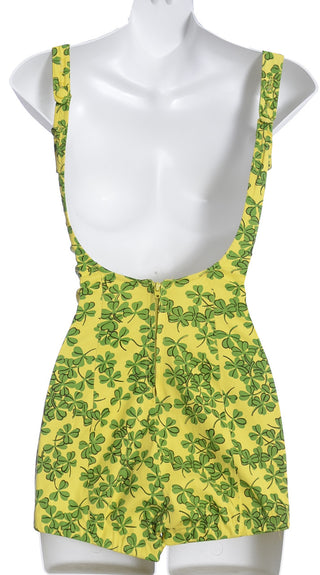 1960's Jantzen Vintage Swimsuit Yellow Green Clover - Dressing Vintage