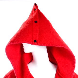Jean Charles de Castelbajac red wool blanket coat with pointed snap hood