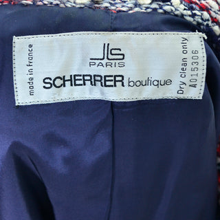 1970s Jean Louis Scherrer Numbered Boutique Vintage Red & Blue Jacket Made in France