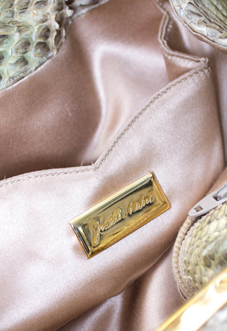 Judith Leiber snakeskin designer vintage handbag with coin purse - Dressing Vintage