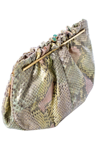Judith Leiber snakeskin designer vintage handbag with coin purse - Dressing Vintage