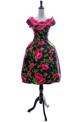 1950s Kay Selig Floral Silk Vintage Dress SOLD - Dressing Vintage
