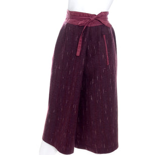 Vintage Kenzo Burgundy Wool Wrap Skirt