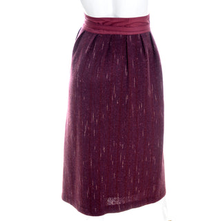 Vintage Burgundy Wool Wrap Skirt by Kenzo