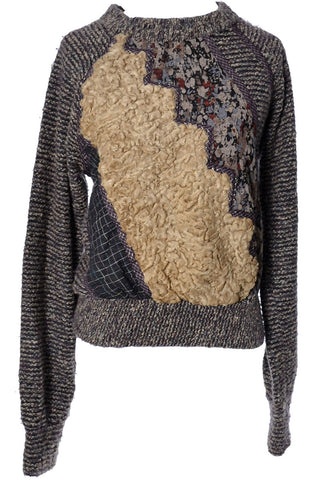 Vintage Koos Van Den Akker Sweater with curly lambswool - Dressing Vintage