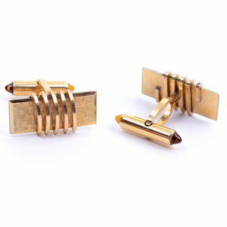 Art Deco Krementz gold plated vintage set of cuff links and tie bar