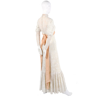 Edwardian vintage wedding dress long sleeve