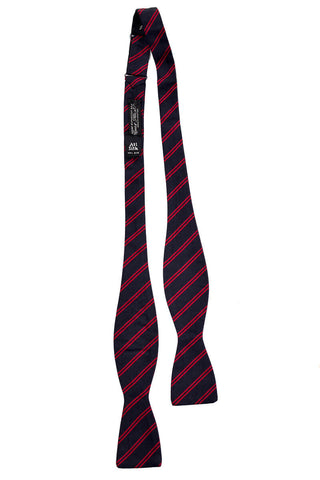 Silk Lews & Thomas Saltz Navy blue and red striped bow tie