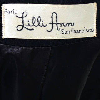 Black wool 60's Lilli Ann Vintage coat label