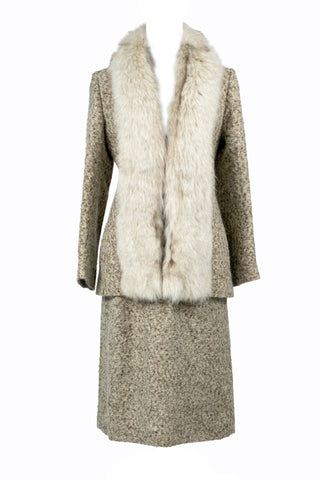 Vintage fur trimmed skirt suit Adolph Schuman for Lilli Ann - Dressing Vintage