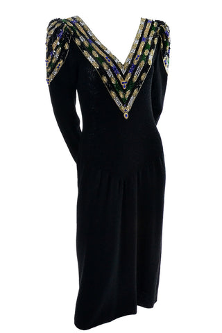 Lillie Rubin Vintage Dress 1980s Beaded Knit