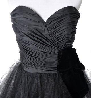 1980's Lillie Rubin Black Strapless Party Dress - Dressing Vintage