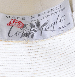 1960s Vintage Hat from Lord and Taylor Made in France White Leather - Dressing Vintage