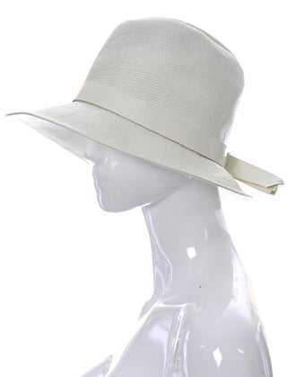 1960s Vintage Hat from Lord and Taylor Made in France White Leather - Dressing Vintage