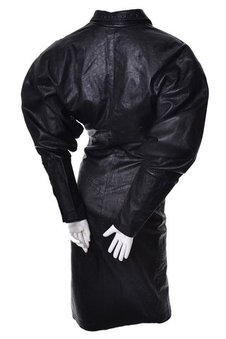 1980s Black Avant garde Vintage leather dress