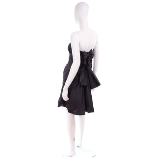 Strapless black taffeta tied back evening dress by Marc Jacobs