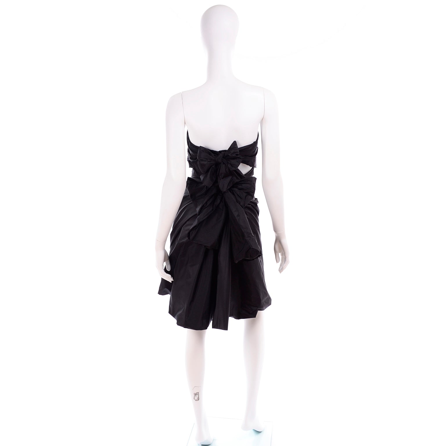 Marc Jacobs Strapless Black Open Back Bows Evening Dress Size 4 Modig Marc Jacobs Strapless Black Open Back Bows Evening Dress Size 4 Modig