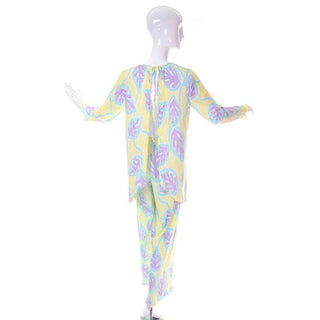 Pastel 1970's pant and top ensemble by Mary McFadden