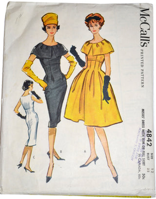 Vintage McCall's 4842 1950s dress pattern 32B - Dressing Vintage