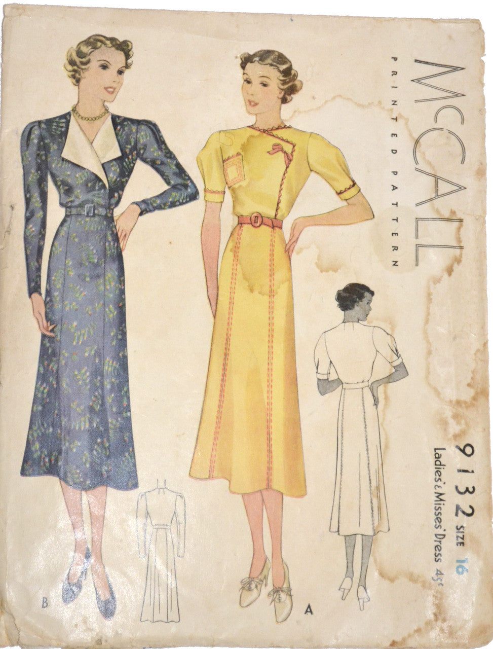 1930s vintage dress pattern McCall 9132 Modig 1930s vintage dress pattern McCall 9132 Modig
