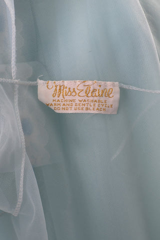 Miss Elaine Vintage Blue Chiffon Peignoir Nightgown robe 