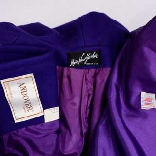 Miss New Yorker Vintage Purple Coat With Hood Andover Wool