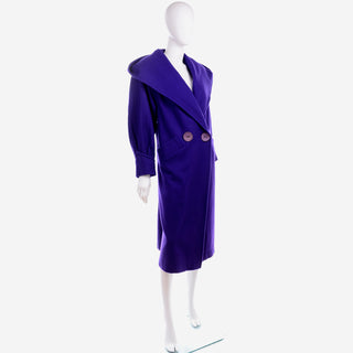 Vintage Ladies Deep Purple Coat With Hood