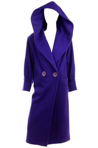 Deep Purple Vintage Coat with Hood