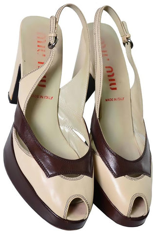 Miu Miu vintage two tone slingback heels