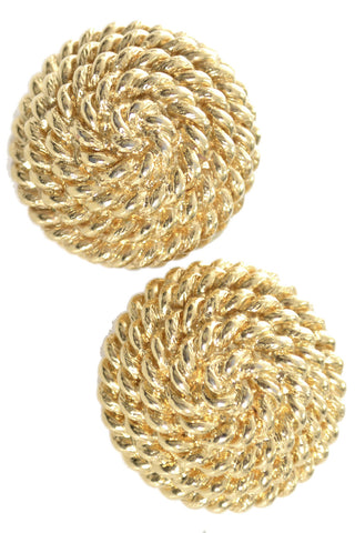 Monet twisted rope dome pierced vintage earrings - Dressing Vintage