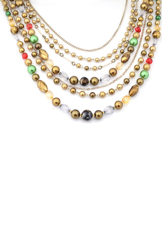 Vintage multi Strand Bead Necklace