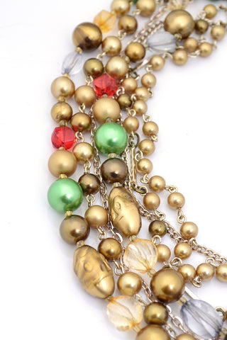 Vintage Necklace Bead Multi Strand Statement