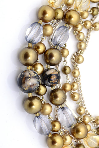 Mid Century Multi Strand Vintage Necklace Beads