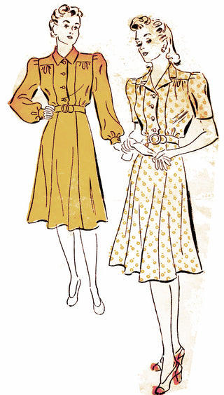 1940s New York 1561 Gold Seal Vintage Pattern Dresses 34" Bust - Dressing Vintage