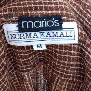 Size M Norma Kamali Vintage 1980s Brown Rust Open Front Jacket