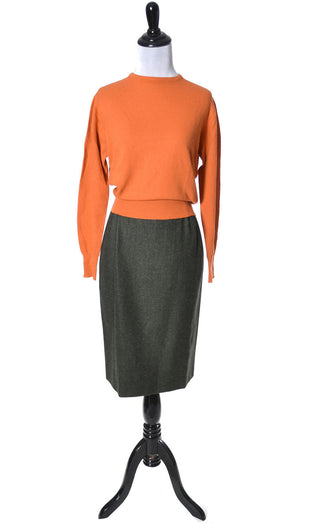 1950's Hadley Orange Cashmere Vintage Sweater SOLD - Dressing Vintage