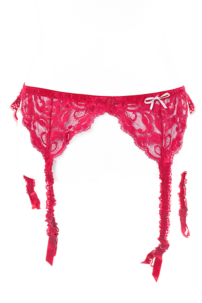 Valentine's Day Vintage Oscar De La Renta Red Lace Garter Belt Medium Modig Valentine's Day Vintage Oscar De La Renta Red Lace Garter Belt Medium Modig