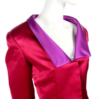 Purple and red satin jacket size 12