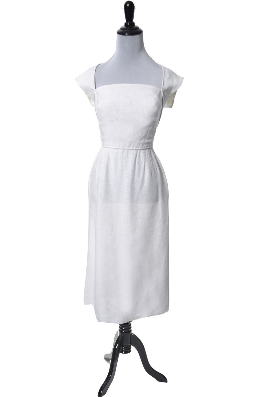 Pat Premo white linen vintage dress Moygashel – Modig