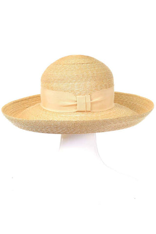 Patricia Underwood Vintage Fine Straw Hat With Ribbon natural