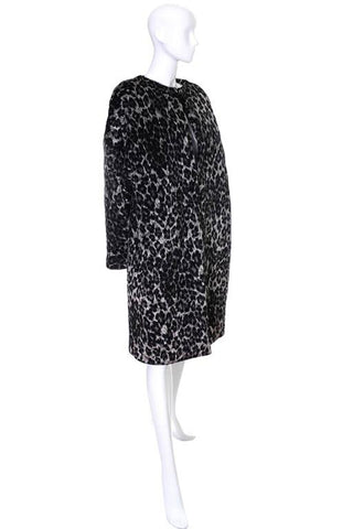 1980s Patrick Kelly Leopard Print Vintage Coat Quilted Silk Open Front