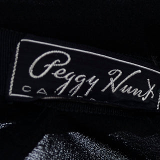 1940s Peggy Hunt Vintage Rayon Long Black Dress with Lace