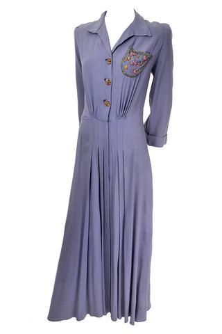 1940s light purple vintage dress