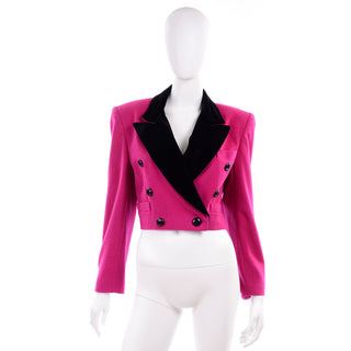 1980s Escada Pink Cropped Vintage Jacket by Margaretha Ley