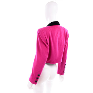 80s Escada Pink Cropped Vintage Jacket by Margaretha Ley