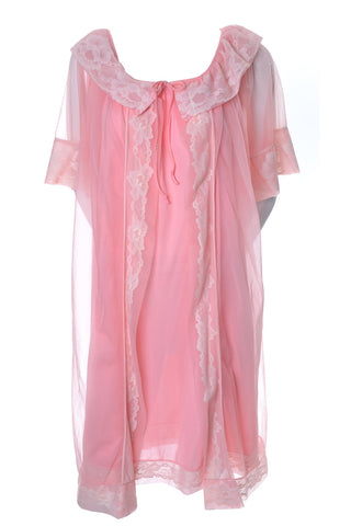 Vintage Pink Peignoir Nightgown Robe Set