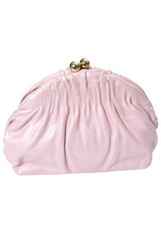 Etra Pink Leather Vintage Handbag Clutch or Shoulder Bag - Dressing Vintage